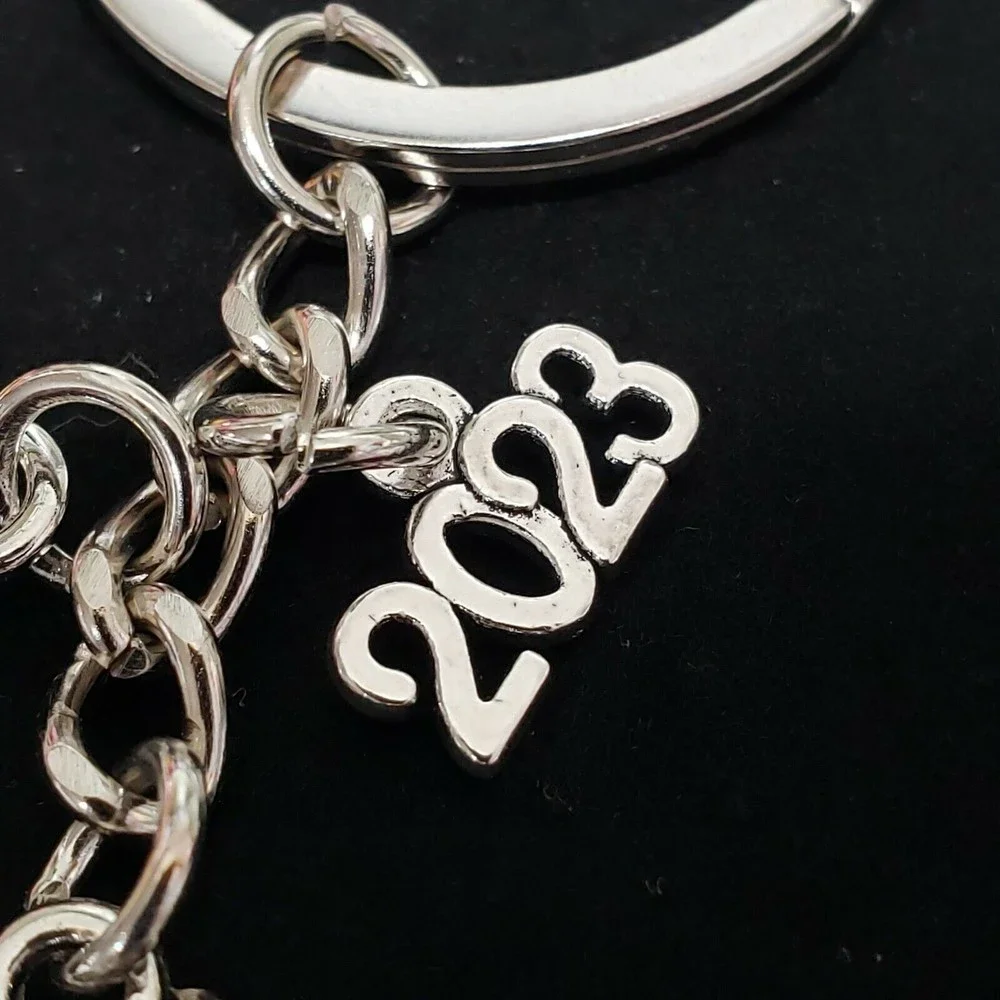 Class of 2023 Graduate Key Chain Cap Tassel Diploma Key Ring College High School - Picture 2 of 6